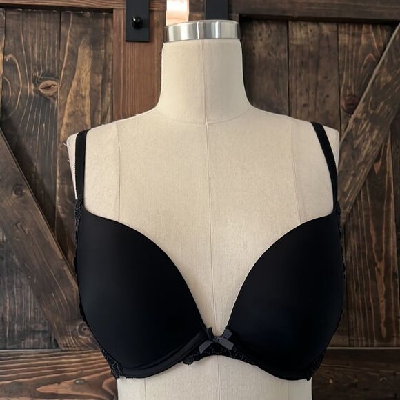 Victoria’s Secret black Dream Angels push up bra Pigeonnnant Sz- 32DD - Picture 1 of 11